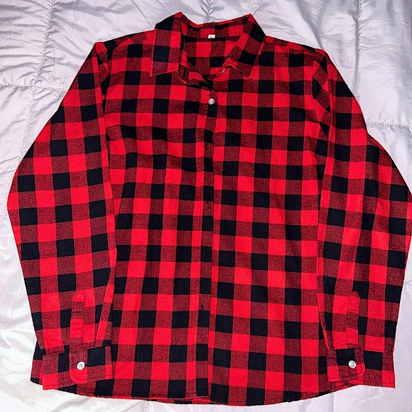 Tops - Large Red/Black Flannel